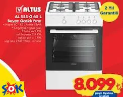 ALTUS AL 555 G 65 L BEYAZ OCAKLI FIRIN